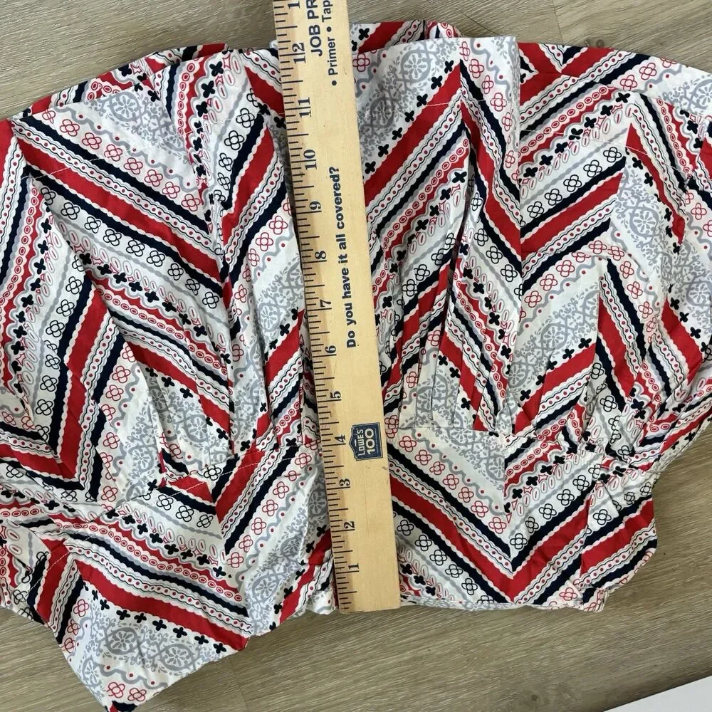 Old Navy Girls L Kids Red White Blue Bandana Print Pleated Boho Mini Skirt Cute
